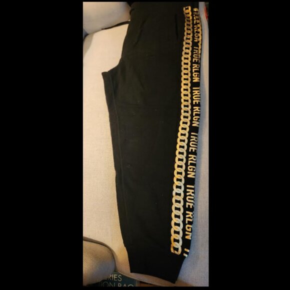 True Religion - Hoodie & Sweatpants (2-PC) - Black & Gold - NEW w/tags - Picture 9 of 11